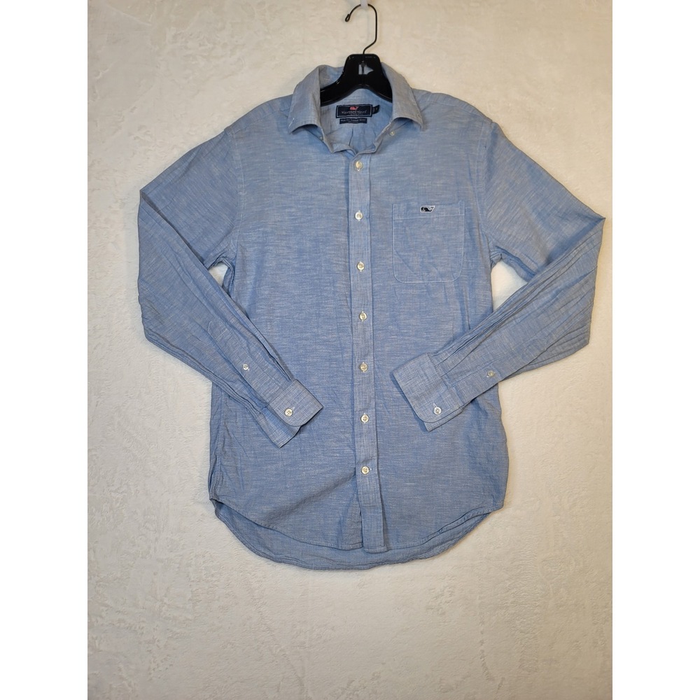 Vineyard Vines Tucker Shirt Blue Cotton‎ Button Down Office Casual Size S Preppy